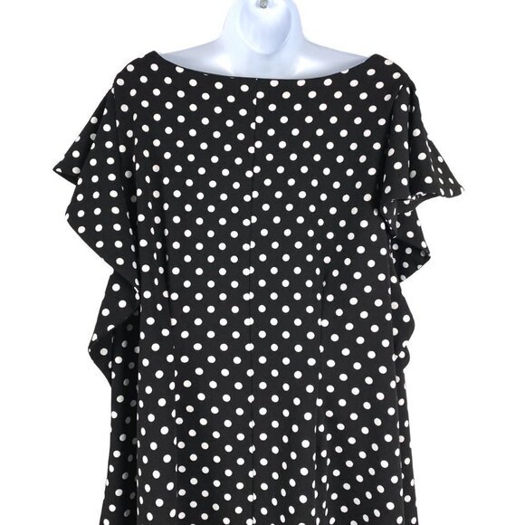 Lane Bryant Dress Women's Size 18/20 Polka Dot Black White‎ Polyester Blend - Picture 5 of 10